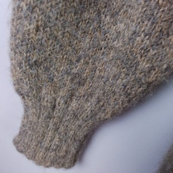 De Loux VTG 1950s 100% Alpaca V-Neck Sweater Heather Taupe WPL1276 - Picture 7 of 7